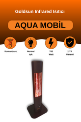 Goldsun Aqua Mobil 700 Watt GSA07VP Isısı Ayarlanabilir Elektrikli İnfrared Isıtıcı-Siyah