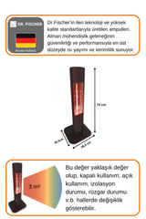 Goldsun Aqua Mobil 700 Watt GSA07VP Isısı Ayarlanabilir Elektrikli İnfrared Isıtıcı-Siyah