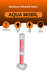 Goldsun Aqua Mobil 1400 Watt GSA14VP Isısı Ayarlanabilir Elektrikli İnfrared Isıtıcı-Beyaz