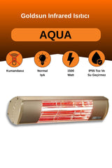 GOLDSUN AQUA 1500W CONTROLLESS WATER RESISTANT ELECTRIC HEATER - BEIGE