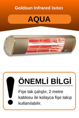 GOLDSUN AQUA 1500W CONTROLLESS WATER RESISTANT ELECTRIC HEATER - BEIGE