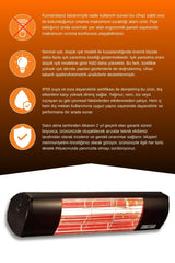 Goldsun Aqua 1500 Watt GSA15 Kumandasız Suya Dayanıklı Elektrikli İnfrared Isıtıcı-Siyah