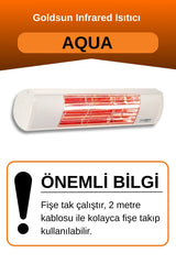 Goldsun Aqua 2000 Watt GSA20 Kumandasız Suya Dayanıklı Elektrikli İnfrared Isıtıcı-Beyaz