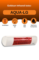 Goldsun Aqua 2000 Watt GSA20LG Düşük Işıklı Kumandasız Suya Dayanıklı Elektrikli İnfrared Isıtıcı-Beyaz