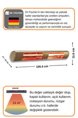Goldsun Aqua 3000 Watt GSA30 Kumandasız Suya Dayanıklı Elektrikli İnfrared Isıtıcı-Bej