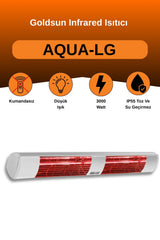 Goldsun Aqua 3000 Watt GSA30LG Düşük Işıklı Kumandasız Suya Dayanıklı Elektrikli İnfrared Isıtıcı-Beyaz