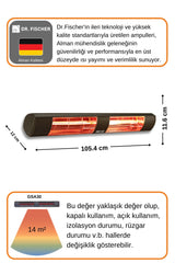 Goldsun Aqua 3000 Watt GSA30 Kumandasız Suya Dayanıklı Elektrikli İnfrared Isıtıcı-Siyah