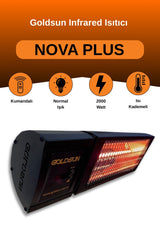 Goldsun Nova Plus 2000 Watt GSN20P Kumandalı Elektrikli İnfrared Isıtıcı-Siyah