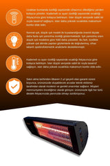 Goldsun Nova Plus 2000 Watt GSN20P Kumandalı Elektrikli İnfrared Isıtıcı-Siyah