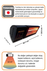 Goldsun Nova Plus 2000 Watt GSN20P Kumandalı Elektrikli İnfrared Isıtıcı-Siyah