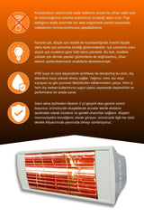Goldsun Supra 2000 Watt GSS20 Kumandasız Suya Dayanıklı Elektrikli İnfrared Isıtıcı-Beyaz