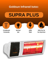 Goldsun Supra Plus 2000 Watt GSS20P Kumandalı Suya Dayanıklı Elektrikli İnfrared Isıtıcı-Beyaz