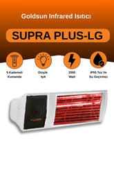 Goldsun Supra Plus 2000 Watt GSS20PLG Düşük Işık Kumandalı Suya Dayanıklı Elektrikli İnfrared Isıtıcı-Beyaz