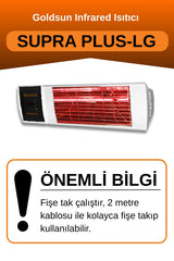 Goldsun Supra Plus 2000 Watt GSS20PLG Düşük Işık Kumandalı Suya Dayanıklı Elektrikli İnfrared Isıtıcı-Beyaz