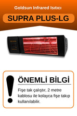 Goldsun Supra Plus 2000 Watt GSS20PLG Düşük Işık Kumandalı Suya Dayanıklı Elektrikli İnfrared Isıtıcı-Siyah