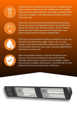 Goldsun Supra Plus 3000 Watt GSS30PLG Düşük Işık Kumandalı Suya Dayanıklı Elektrikli İnfrared Isıtıcı-Siyah