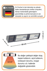 Goldsun Supra Plus 3000 Watt GSS30PLG Düşük Işık Kumandalı Suya Dayanıklı Elektrikli İnfrared Isıtıcı-Siyah