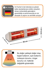 Goldsun Supra 4000 Watt GSS40 Kumandasız Suya Dayanıklı Elektrikli İnfrared Isıtıcı-Beyaz