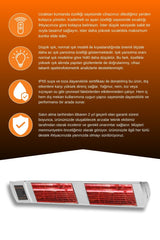 Goldsun Supra Plus 4000 Watt GSS40PLG Düşük Işık Kumandalı Suya Dayanıklı Elektrikli İnfrared Isıtıcı-Beyaz