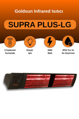 Goldsun Supra Plus 4000 Watt GSS40PLG Düşük Işık Kumandalı Suya Dayanıklı Elektrikli İnfrared Isıtıcı-Siya