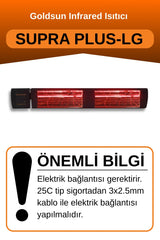 Goldsun Supra Plus 4000 Watt GSS40PLG Düşük Işık Kumandalı Suya Dayanıklı Elektrikli İnfrared Isıtıcı-Siya