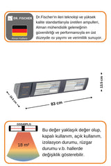 Goldsun Supra Plus 4000 Watt GSS40PLG Düşük Işık Kumandalı Suya Dayanıklı Elektrikli İnfrared Isıtıcı-Siya
