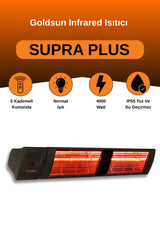 GOLDSUN SUPRA PLUS 4000W CONTROLLED WATER RESISTANT ELECTRIC HEATER – BLACK
