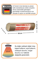Goldsun Aqua 2000 Watt GSU20 Şemsiye Tip Kumandasız Suya Dayanıklı Elektrikli İnfrared Isıtıcı-Bej
