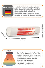Goldsun Aqua 2000 Watt GSU20 Şemsiye Tip Kumandasız Suya Dayanıklı Elektrikli İnfrared Isıtıcı-Beyaz