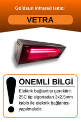 Goldsun Vetra 2500 Watt GSV25 Su Dayanıklı Seramik Camlı Elektrikli Isıtıcı-Siyah