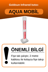 Goldsun Aqua Mobil 1400 Watt GSA14VP Isısı Ayarlanabilir Elektrikli İnfrared Isıtıcı-Beyaz
