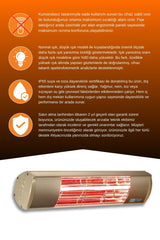 Goldsun Aqua 2000 Watt GSA20 Kumandasız Suya Dayanıklı Elektrikli İnfrared Isıtıcı-Bej