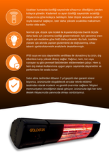 Goldsun Aqua Plus 2000 Watt GSA20P Kumandalı Suya Dayanıklı Elektrikli İnfrared Isıtıcı-Siyah