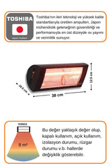 Goldsun Nova 1500 Watt GSN15 Kumandasız Elektrikli İnfrared Isıtıcı-Siyah