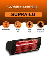 GOLDSUN SUPRA 2000W CONTROLLESS LOW LIGHT WATER RESISTANT ELECTRIC HEATER – BLACK