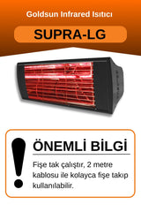 GOLDSUN SUPRA 2000W CONTROLLESS LOW LIGHT WATER RESISTANT ELECTRIC HEATER – BLACK