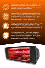 GOLDSUN SUPRA 2000W CONTROLLESS LOW LIGHT WATER RESISTANT ELECTRIC HEATER – BLACK