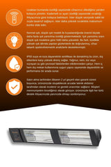 Goldsun Supra Plus 3000 Watt GSS30P Kumandalı Suya Dayanıklı Elektrikli İnfrared Isıtıcı-Siyah