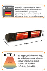Goldsun Supra Plus 3000 Watt GSS30P Kumandalı Suya Dayanıklı Elektrikli İnfrared Isıtıcı-Siyah