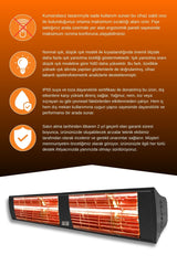 Goldsun Supra 3000 Watt GSS30 Kumandasız Suya Dayanıklı Elektrikli İnfrared Isıtıcı-Siyah