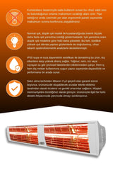 Goldsun Supra 4000 Watt GSS40 Kumandasız Suya Dayanıklı Elektrikli İnfrared Isıtıcı-Beyaz