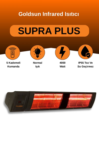 Goldsun Supra Plus 4000W Siyah Su Dayanıklı Elektrikli Isıtıcı